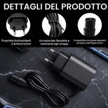 Carica l'immagine nel visualizzatore di Gallery, 12V 0.4A Caricabatterie per Braun Rasoio Elettrico Serie 9/8/7/6/5/3/1, 1.5M Cavo di Ricarica per Epilatori Braun, Cavo 