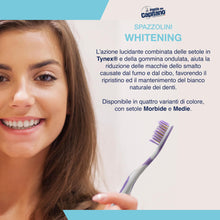 Carica l'immagine nel visualizzatore di Gallery, Pasta del Capitano, Spazzolino Whitening con Setole Medie, Aiuta la Riduzione delle Macchie dello Smalto e Favorisce Lo 