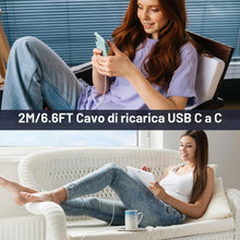 Carica l'immagine nel visualizzatore di Gallery, 20W USB C Caricatore, Rapido Alimentatore Con 2M Cavo Ricarica Type-C to C
