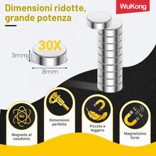 Carica l'immagine nel visualizzatore di Gallery, Wukong - Magneti per Frigorifero, 8x3mm | 30 pezzi, Calamite Piccole Magneti Neodimio, Cancellabili a Secco, per Ufficio