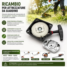 Carica l'immagine nel visualizzatore di Gallery, topolenashop Rinculo Avviamento Universale a Strappo per Decespugliatori e Tosaerba 43CC 49CC 52CC – Starter Manuale con