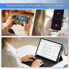 Carica l'immagine nel visualizzatore di Gallery, Adattatore per cuffie USB-C – 2 in 1 a ricarica rapida da 100 W e adattatore audio da 3,5 mm per telefoni di tipo C