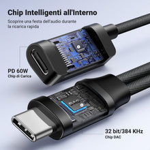 Carica l'immagine nel visualizzatore di Gallery, UGREEN Adattatore per Cuffie USB C a Jack 3.5mm PD 60W Magnetico 2 in 1(Nero)