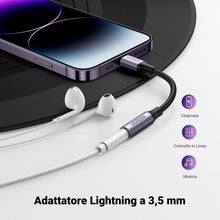 Carica l'immagine nel visualizzatore di Gallery, UGREEN Adattatore Cuffie per MFi Certificato Cavo Lightning a Jack 3.5mm