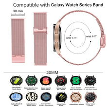 Carica l'immagine nel visualizzatore di Gallery, Issinlky Cinturino per Samsung Galaxy Watch 4, 20mm cinturino Acciaio Inossidabile Metallo per Galaxy Watch 7/FE/6/5/4 4
