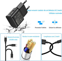 Carica l'immagine nel visualizzatore di Gallery, Caricabatterie rapido USB per Samsung Galaxy S9 S8 S10 S10+ S20 S20 FE A04S A14 A13 A12 A22 A23 A33 A34 A51 A52 A53 A54 