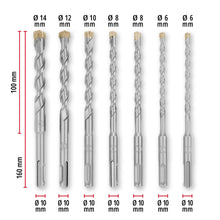 Carica l'immagine nel visualizzatore di Gallery, Einhell 7 pezzi set di punte SDS Plus, 160 mm, Ø 6–14 mm