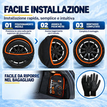 Carica l'immagine nel visualizzatore di Gallery, SNOWGO Calze da Neve Omologate Italia EN 16662 - 1 - Due Catene da Neve in Tessuto Taglia XL - R14 - R20 (Controlla le d