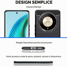 Carica l'immagine nel visualizzatore di Gallery, Custodia Cover per Honor Magic 6 Lite 5G,Spazzolata e Fibra di Carbonio Morbido Silicone TPU Cover,Antigraffio, Antisciv