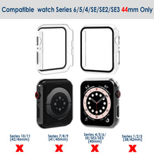 Carica l'immagine nel visualizzatore di Gallery, Simpeak 4 Pezzi Cover Compatibile con Apple Watch Series 6/5/4/SE/SE2/SE3 44mm, Custodia Caso con Vetro Temperato HD Pel