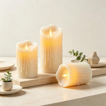 Carica l'immagine nel visualizzatore di Gallery, Lonkenn Set di 3 Candele LED Ricaricabili con Telecomando e Timer - Effetto Cera Reale, Fiamma Tremolante, Cavo USB Type