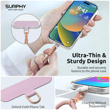 Carica l'immagine nel visualizzatore di Gallery, SURPHY Cordino per Cellulare da Collo*1,Patch Universale*2,Rosa &amp; Viola