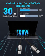 Carica l'immagine nel visualizzatore di Gallery, Baseus Cavo USB C [1M] Ricarica Rapida 100W PD QC 4.0, Cavo di Ricarica Tipo-C in Lega di Zinco per iPhone 17 16 15 14 1
