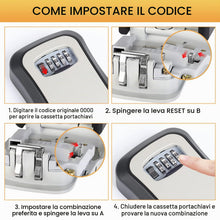 Carica l'immagine nel visualizzatore di Gallery, GRIFEMA GA1003-1 Cassaforte per Chiavi Montata a Parete,Cassetta di Sicurezza a Chiave Impermeabile,Cassaforte Porta Chi