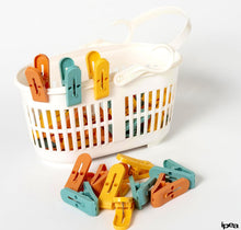 Carica l'immagine nel visualizzatore di Gallery, IPEA Mollette per il Bucato con Cestino in Plastica - 36 PEZZI - Super Leggero con Ganci - Mollette Colorate con Cestello per Appendere e Stendere Vestiti, Biancheria, Accessori - Stendibiancheria