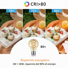 Carica l'immagine nel visualizzatore di Gallery, Lampadina LED E27 Vintage Edison - 4W Luce Bianca Calda 2200K Retro Decorativo Stile Filamento Lampadina Non Dimmerabile