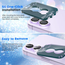Carica l'immagine nel visualizzatore di Gallery, imluckies Glitter Pellicola Fotocamera per iPhone 17, AR+AF Vetro Temperato &amp; 9H Antigraffio Metallo Protezione Obiettiv