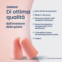 Carica l'immagine nel visualizzatore di Gallery, OHROPAX Tappi per le orecchie morbidi, 24 pezzi, in schiuma, SNR 31 dB