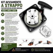 Carica l'immagine nel visualizzatore di Gallery, topolenashop Rinculo Avviamento Universale a Strappo per Decespugliatori e Tosaerba 43CC 49CC 52CC – Starter Manuale con