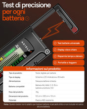 Carica l'immagine nel visualizzatore di Gallery, AKIELO+ Tester Digitale per Batterie – Display LCD di Facile Lettura – Nessuna Batteria Necessaria – Verificatore Univer