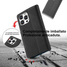 Carica l'immagine nel visualizzatore di Gallery, Giyer Cover per iPhone 14 Pro Max Custodia con Vetro Temperato, Premium PU Portafoglio Slot per Scheda RFID Antifurto Fu