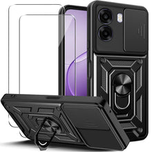 Carica l'immagine nel visualizzatore di Gallery, KUSINHOKA Cover per Oppo A6 5G/4G/A6x 5G/4G con 2 Pezzi Vetro Temperato, [Protezione Fotocamera Slide] Anti-Graffio Cust