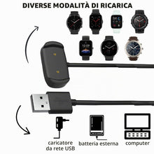 Carica l'immagine nel visualizzatore di Gallery, Caricatore compatibile con Amazfit GTS 4 Mini/GTR 2/GTR 2e/GTS 2/GTS 2e/GTS 2 Mini/BIP 3/BIP U/T-Rex Pro/Pop - Cavo usb 