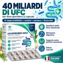 Carica l'immagine nel visualizzatore di Gallery, VIVOPROBIO-MAX Fermenti Lattici Probiotici e Prebiotici 40 Miliardi CFU
