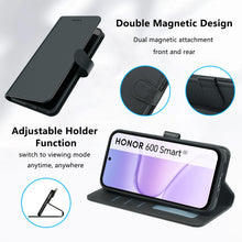 Carica l'immagine nel visualizzatore di Gallery, Cover per Honor 600 Smart 5G Custodia Protettiva in Pelle[3 Scomparti]con 1 Vetro Temperato Similpelle Cover Pieghevole 