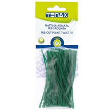 Carica l'immagine nel visualizzatore di Gallery, TENAX Piattina in PVC Lunghezza 10 cm Colore Verde, Confezione da 100 Pezzi, Fascetta in Filo di Acciaio ricoperto di PV