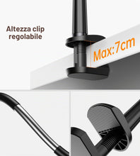 Carica l'immagine nel visualizzatore di Gallery, Supporto magnetico per smartphone da letto e supporto da tavolo a collo di cigno con anelli metallici, supporto flessibi