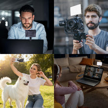 Carica l'immagine nel visualizzatore di Gallery, Luce selfie a 60 LED, 3 modalità di illuminazione, ricaricabile con clip per telefono/laptop/fotocamera e CRI 97+ per la