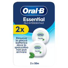Carica l'immagine nel visualizzatore di Gallery, Oral-B Filo Interdentale Cerato, Essential Floss, Cerato, Menta 2x50m