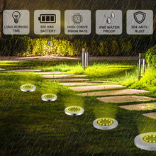 Carica l'immagine nel visualizzatore di Gallery, Bowfar Luci Solari da Giardino, 8 Pezzi 12 LED Lampade Solare da Terra, IP65 Impermeabili, Bianco Caldo Faretti Sepolta 