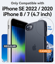 Carica l'immagine nel visualizzatore di Gallery, CANSHN Cover Opaca per iPhone SE 3/2 (2022/2020) / 7/8 (4,7 Pollici), Custodia Traslucida Opaca Protettiva Sottile Antiu