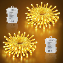 Carica l'immagine nel visualizzatore di Gallery, Luci LED Batteria, 2 Pezzi 5M 50LED Catena Luminosa per Interni e Esterni