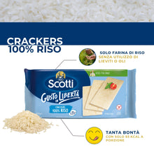 Carica l'immagine nel visualizzatore di Gallery, Riso Scotti Crackers di Riso 100%, Snack Senza Glutine, 8 Porzioni