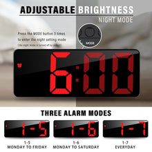 Carica l'immagine nel visualizzatore di Gallery, JQGO Sveglia Digitale da Comodino, Sveglia Digitale da Comodino Snooze con Visualizzazione, Ampio Display LED Digitale/D
