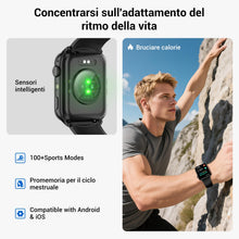 Carica l'immagine nel visualizzatore di Gallery, Smartwatch Uomo Donna, Orologio Smartwatch con LED Torcia, Effettua/Risposta Chiamate, Orologio Intelligente con DIY Qua
