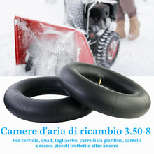 Carica l'immagine nel visualizzatore di Gallery, 2 Pezzi Camera d'aria con Carriola 3.50-8 per Ruote di Carriole, Camera d'Aria Multiuso per Carrelli a Mano, Veicoli Com