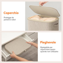 Carica l'immagine nel visualizzatore di Gallery, Lifewit Cesto Portabiancheria, Cesta Panni Sporchi con coperchio, Laundry Basket con Plastica Manici, Porta Biancheria S