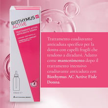 Carica l'immagine nel visualizzatore di Gallery, Biothymus Active Donna, Lozione Anticaduta Capelli Donna, Trattamento Attivo, per Capelli Fragili, Confezione da 100 ml