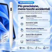 Carica l'immagine nel visualizzatore di Gallery, Penna Touch Screen 2 in 1 per iPad Tablet e Smartphone, Stylus con Palm Rejection e Sensibilità all’Inclinazione, Punta 