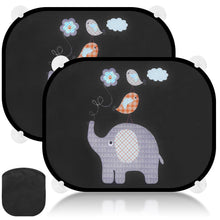 Carica l'immagine nel visualizzatore di Gallery, Parasole per auto con protezione UV (set da 2), 44 x 36 cm, parasole per bambini con 8 ventose, protezione solare per fi