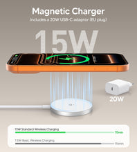 Carica l'immagine nel visualizzatore di Gallery, RoRoSkin Caricatore per iPhone con adattatore USB-C da 20 W, stazione di ricarica induttiva per iPhone Duo 18 17 16 15 1