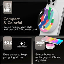 Carica l'immagine nel visualizzatore di Gallery, Cellularline Power Bank MAG VIBE 3000 mAh Bianco, fino a 22 ore di autonomia, Ricarica Wireless da 5W, Design compatto e