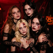 Carica l'immagine nel visualizzatore di Gallery, Trucchi Halloween Kit Make Up con Sangue Finto Lavabile e Cera Cicatrici