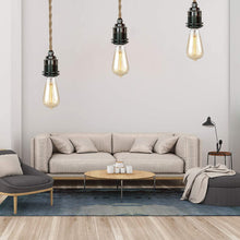 Carica l'immagine nel visualizzatore di Gallery, E27, cavo per lampada vintage, lampada a sospensione, con interruttore e spina, corda di canapa, kit per lampada a sospe