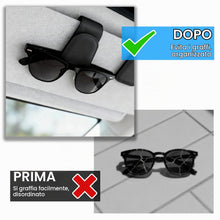 Carica l'immagine nel visualizzatore di Gallery, Zorplex 2 Pezzi Porta Occhiali Auto in Pelle con Clip Magnetica per Visiera, Universale, Supporto per Occhiali, Adatto a