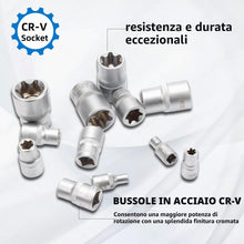 Carica l'immagine nel visualizzatore di Gallery, CCLIFE Set di chiavi a bussola Torx E4-E24 1/4 3/8 1/2 pollici